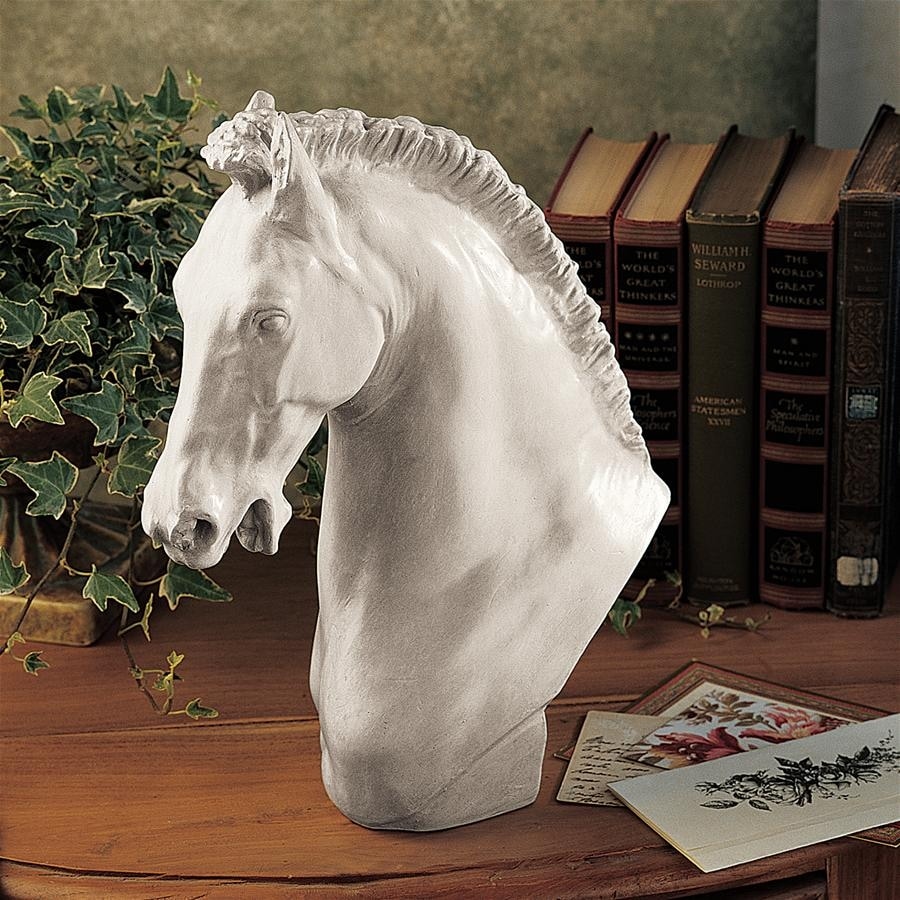 Plutus Brands Glamorous Silver Ceramic Horse Head 